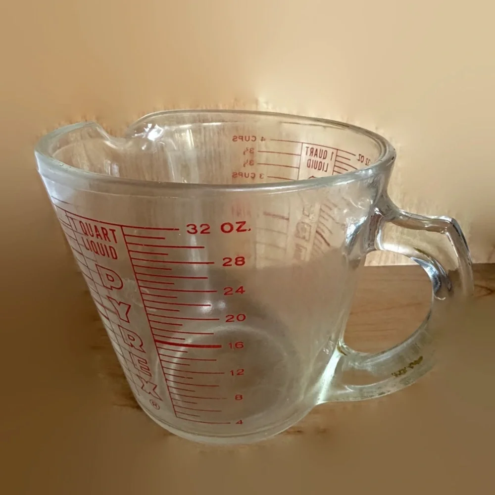 Vintage Pyrex 4 Cups Measuring Cup Red Letter D Handle